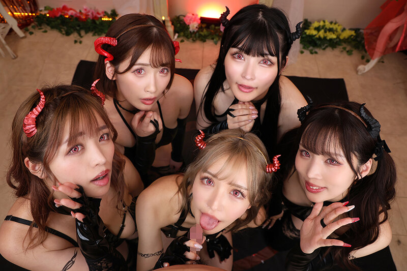 【VR】禁断の儀式をしたらまさかの巨乳サキュバス5姉妹召喚！！無限∞射精ハーレム新婚生活 5人とハーレム サンプル画像9